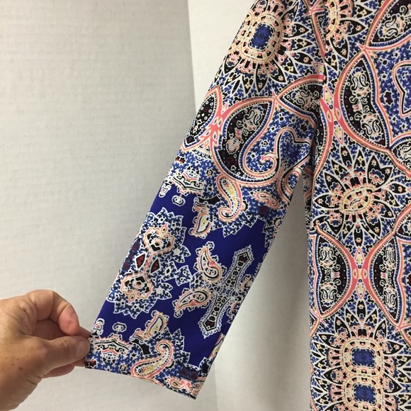 Wisp Blue Paisley Scarf Print Shift Dress SZ 6P - Picture 10 of 15